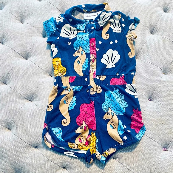 Mini Rodini Other - Mini Rodini 80/86cm (9m-18m) seahorse romper